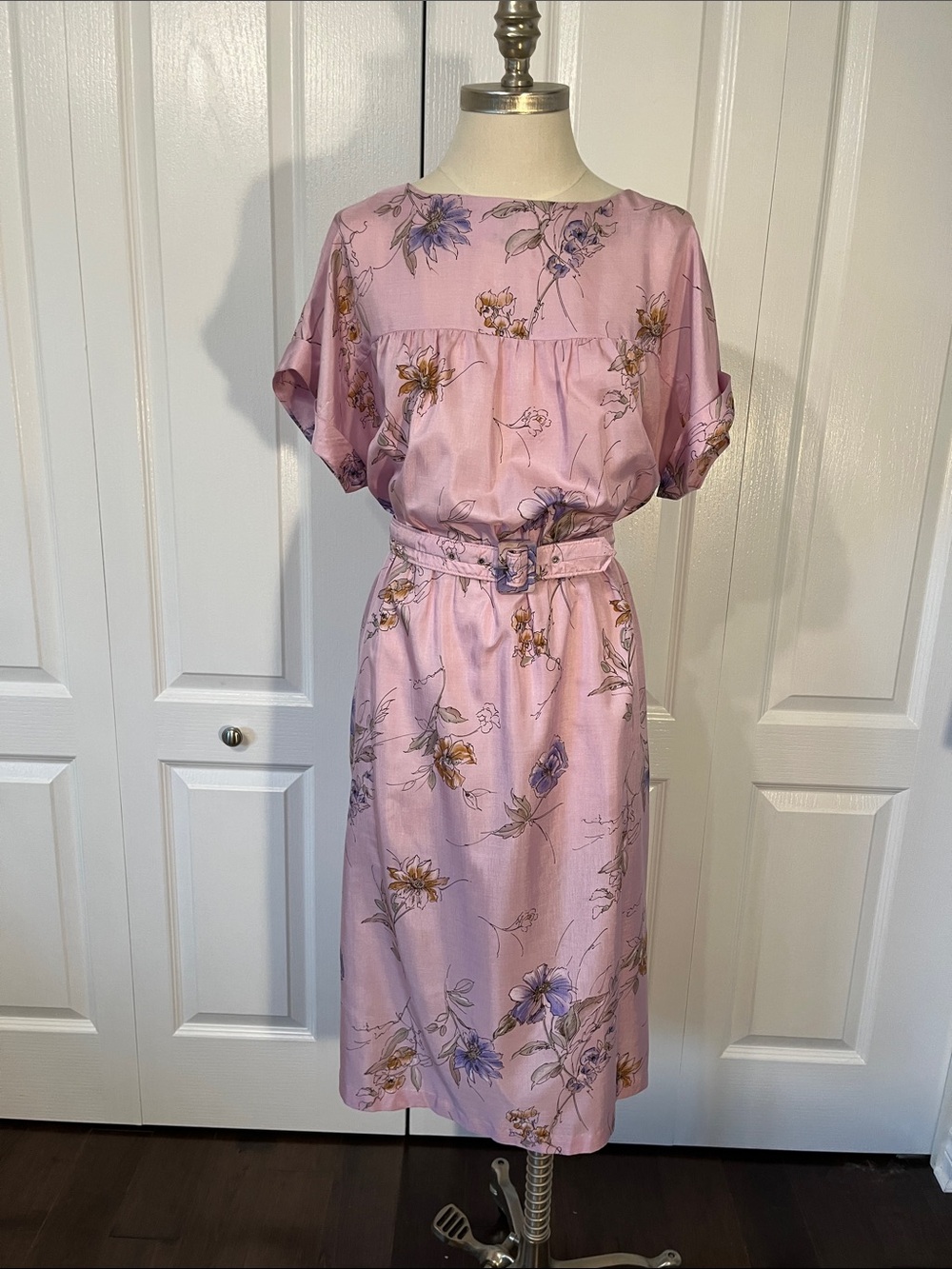 Pink silky material dress